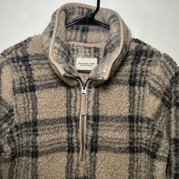 Abercrombie & Fitch Soft Collection 1/2 Half Zip Pullover Sherpa Womens Size XS - Picture 2 of 11